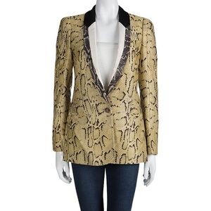 Stella McCartney Clarette Reptile Print Tuxedo Blazer Size 42